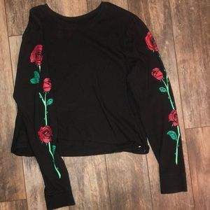 black cropped long sleeve